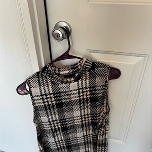 Black and White Plaid Sleeveless Top